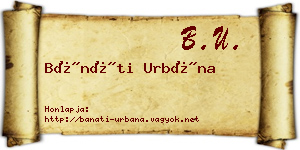 Bánáti Urbána névjegykártya
